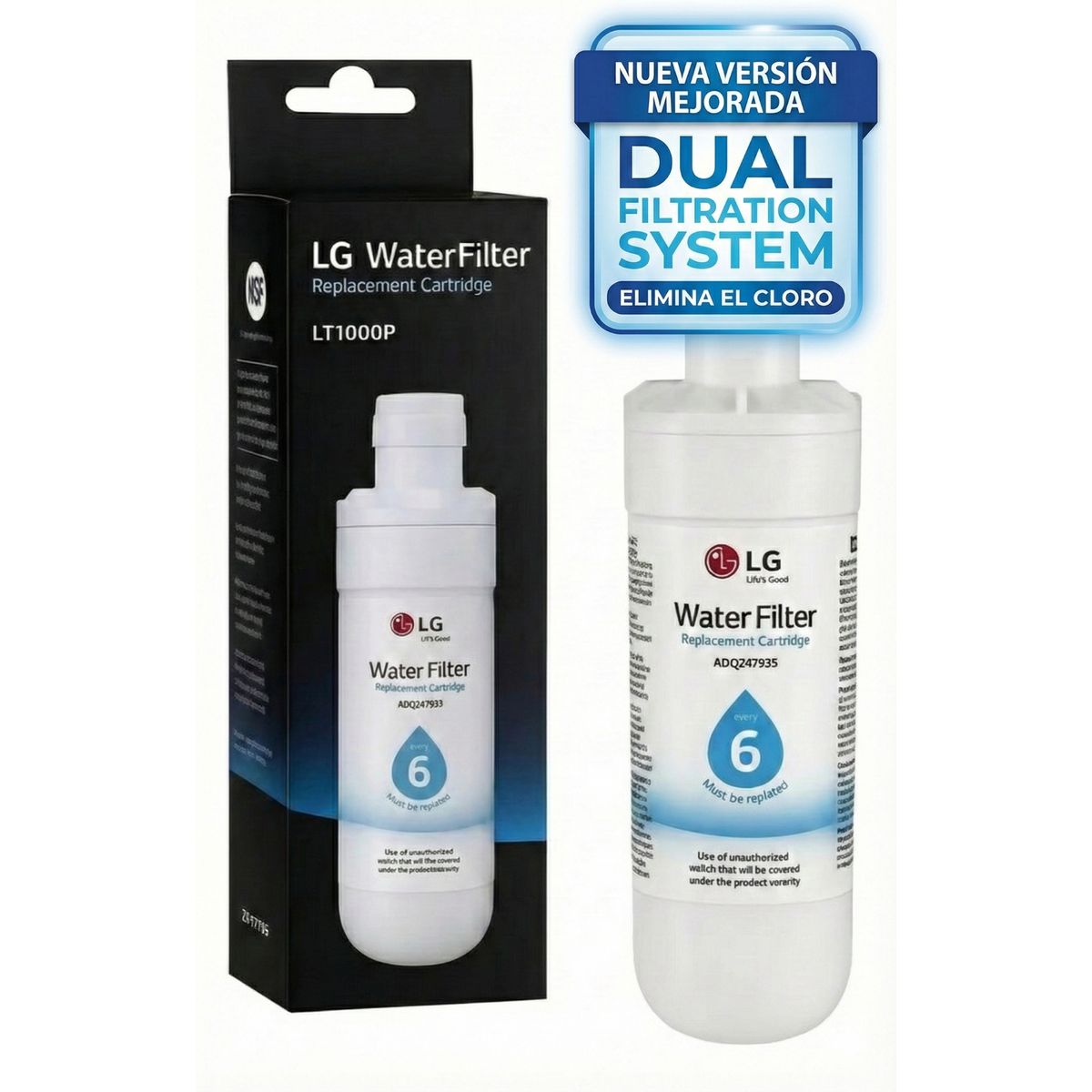 LG - Filtro  Refrigerador Agua LG Original Lt1000p