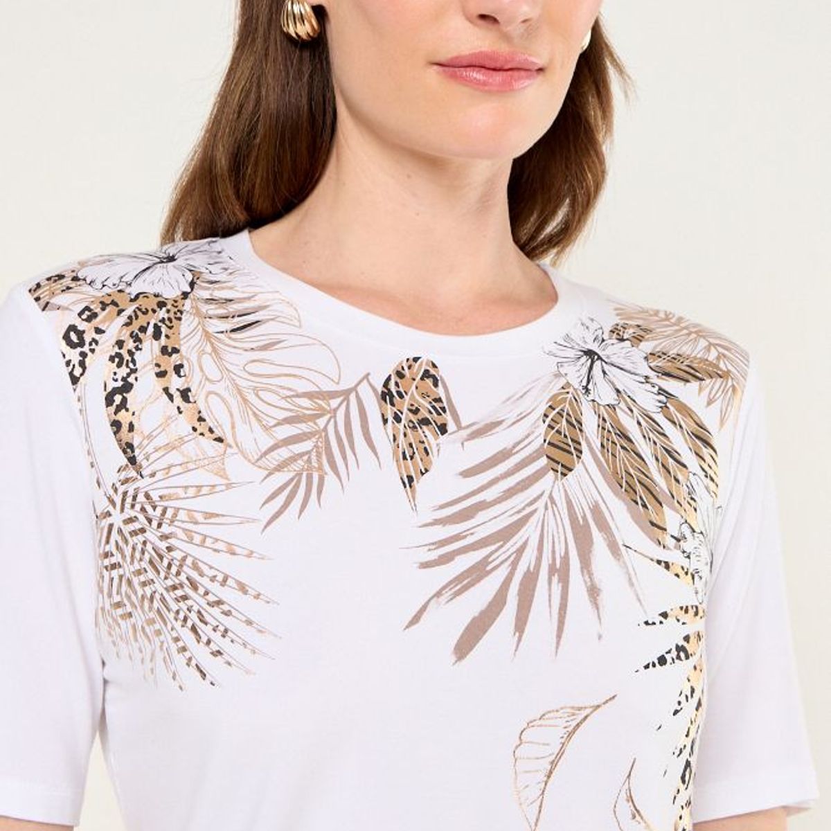 MA GRIFFE - Polera Estampado Focalizado Mujer Blanco Magriffe