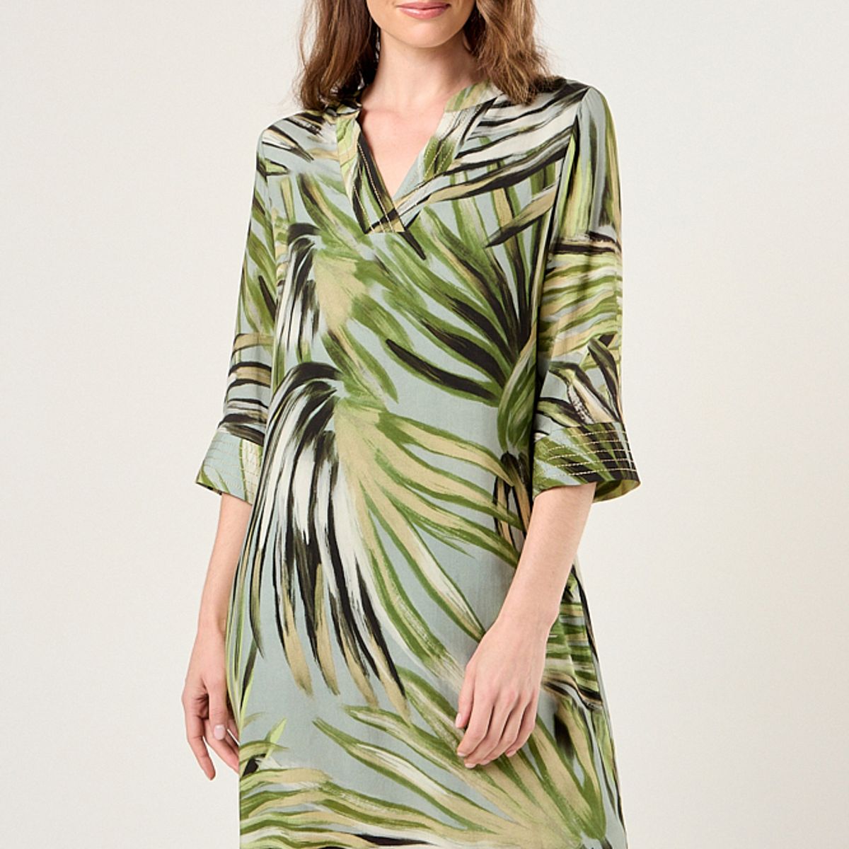 MA GRIFFE - Vestido Viscosa Tunica Mujer Verde Militar Magriffe