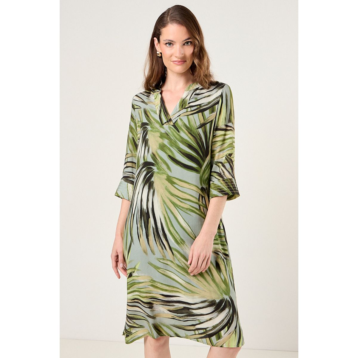 MA GRIFFE - Vestido Viscosa Tunica Mujer Verde Militar Magriffe