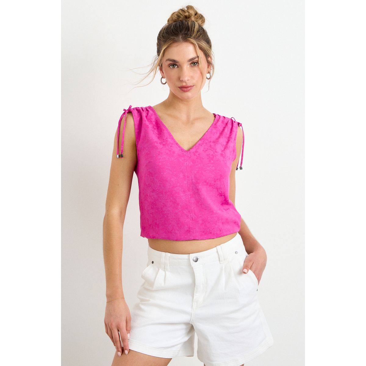 IO - Blusa Lisa Mujer Fucsia Io