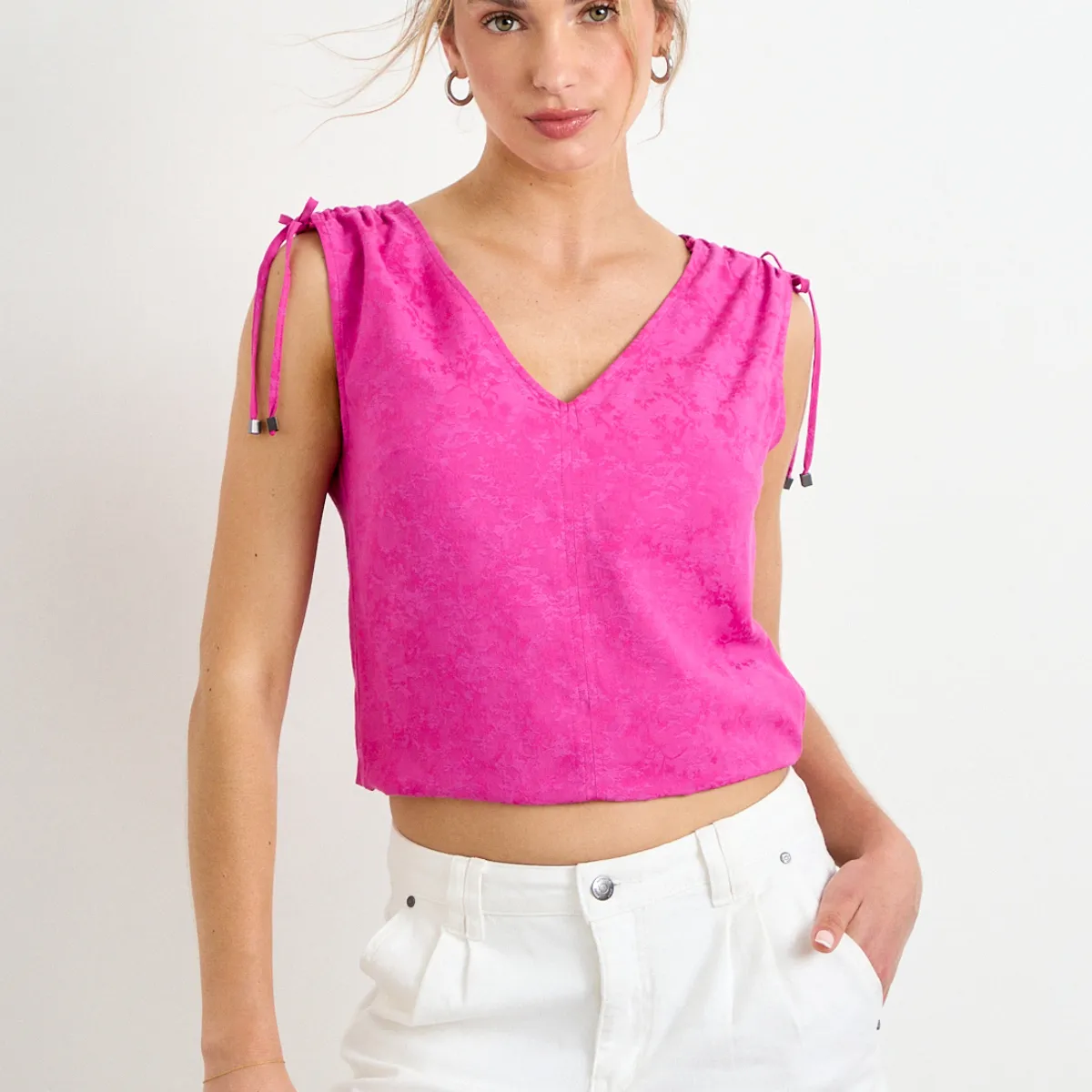 IO - Blusa Lisa Mujer Fucsia Io