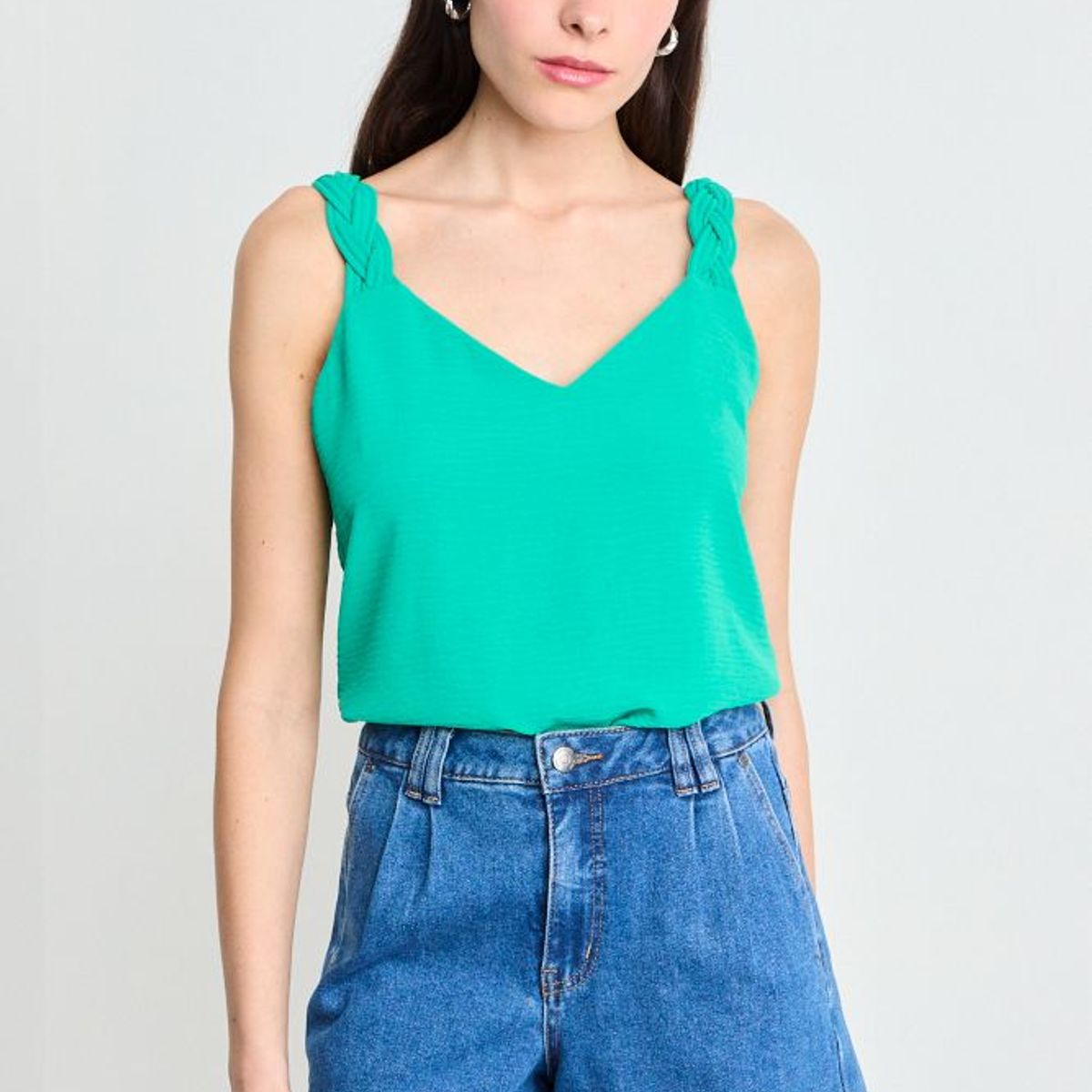 IO - Blusa Lisa Mujer Verde Oliva Io