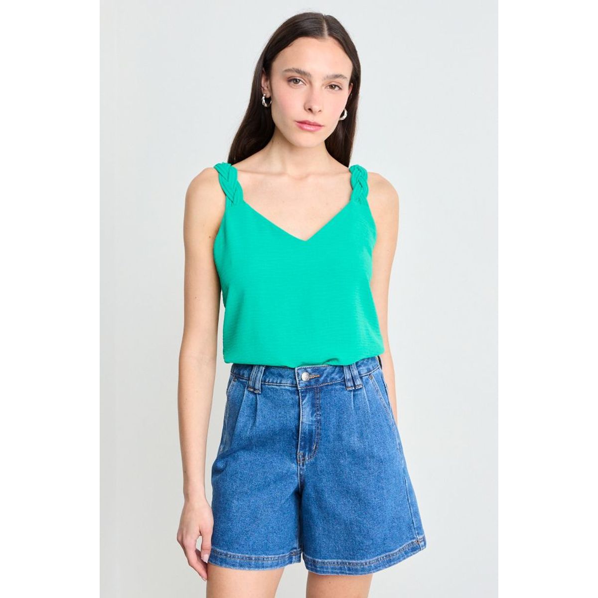 IO - Blusa Lisa Mujer Verde Oliva Io