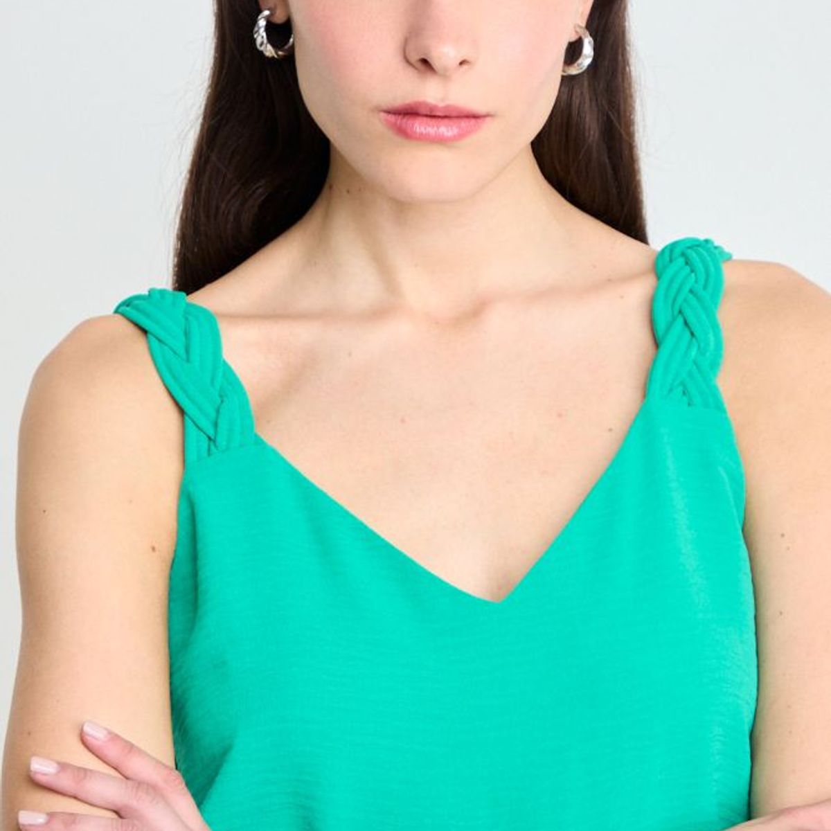 IO - Blusa Lisa Mujer Verde Oliva Io