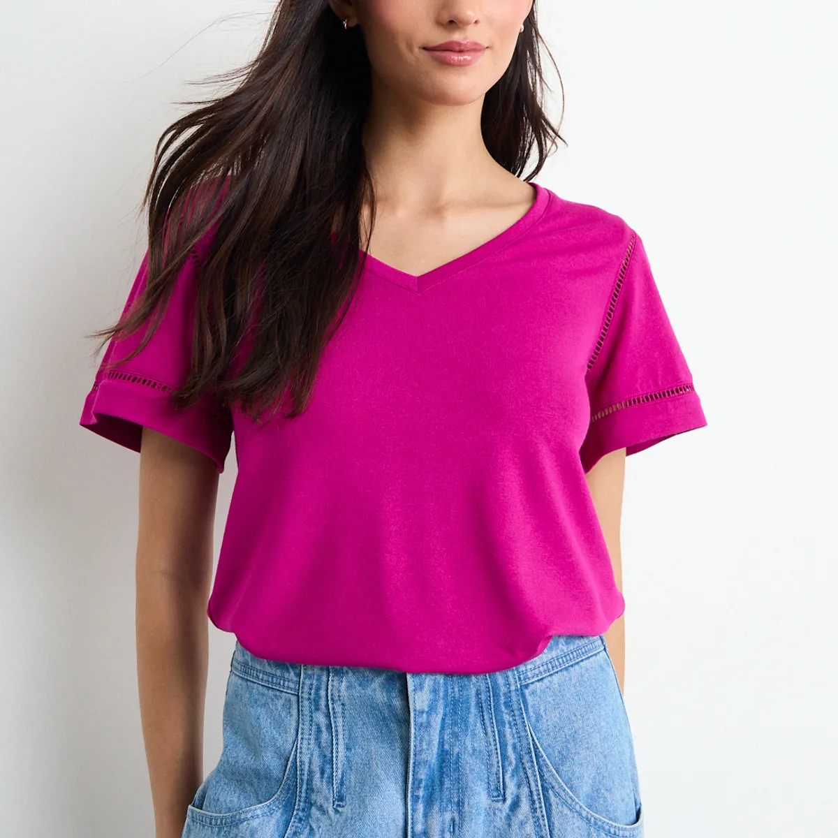 IO - Polera Lisa Mujer Fucsia Io