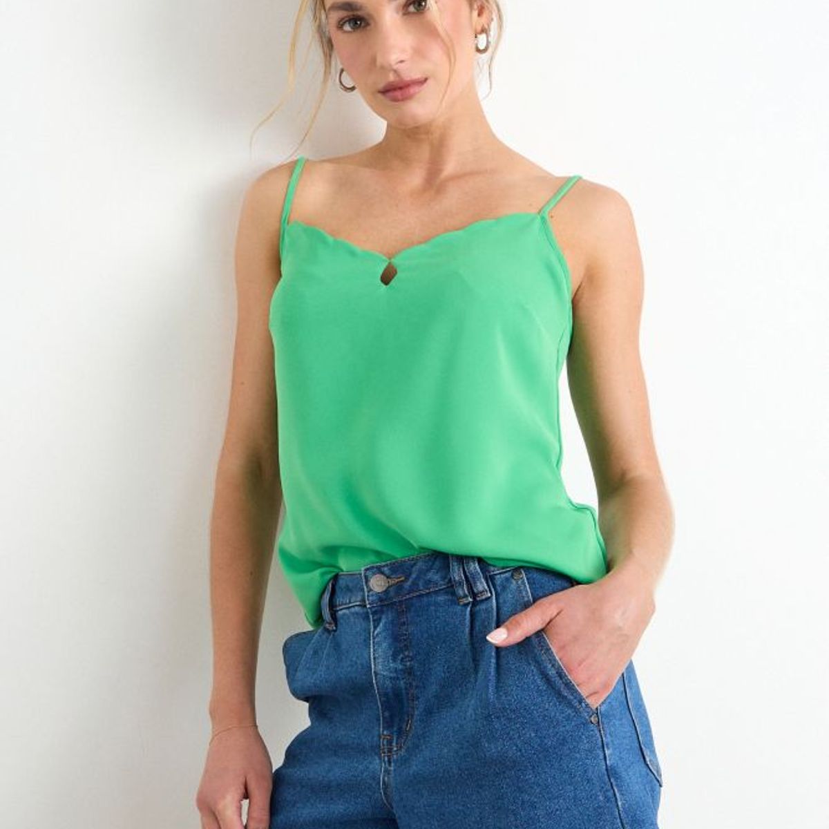 IO - Blusa Lisa Mujer Verde Io