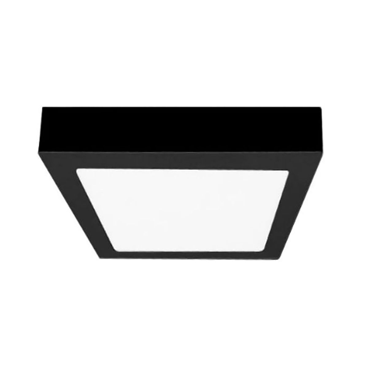 DEMASLED - Panel LED Cuadrado Negro 17x17cm, 12W 820lm Neutro, Sobrepuesto