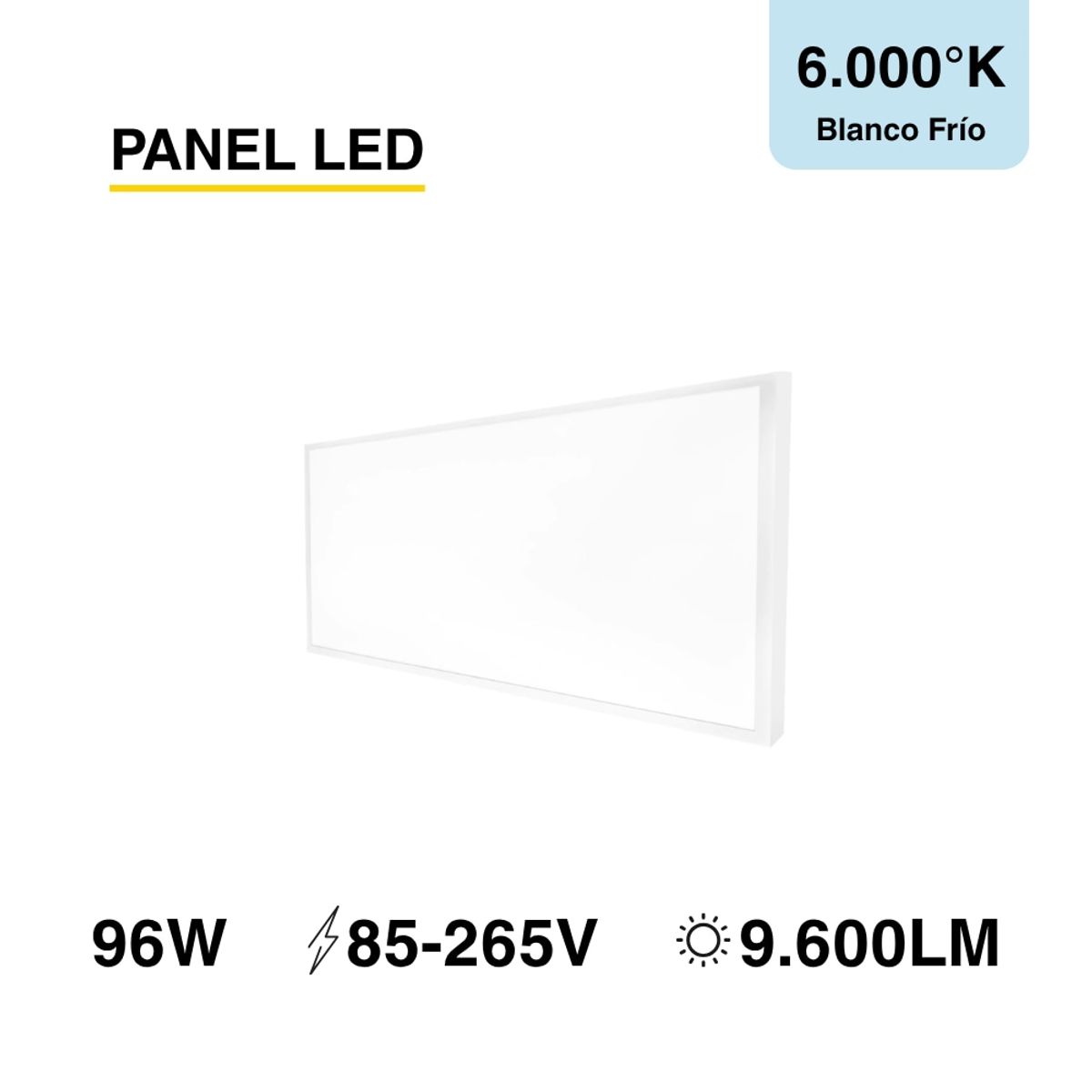 DEMASLED - Panel LED 1200x600mm 96W Blanco Frío de Aplicar