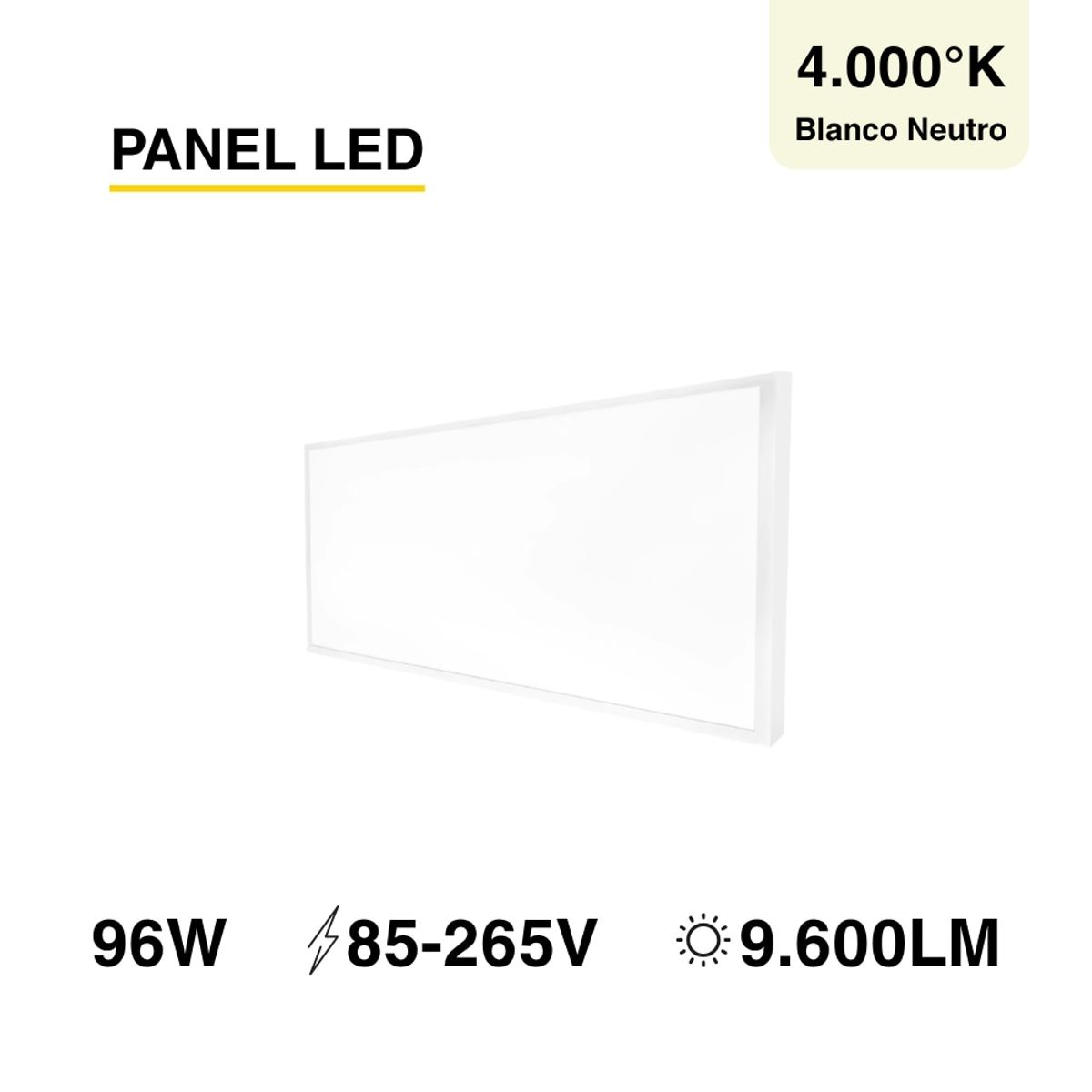 DEMASLED - Panel LED 1200x600mm 96W Blanco Neutro de Aplicar