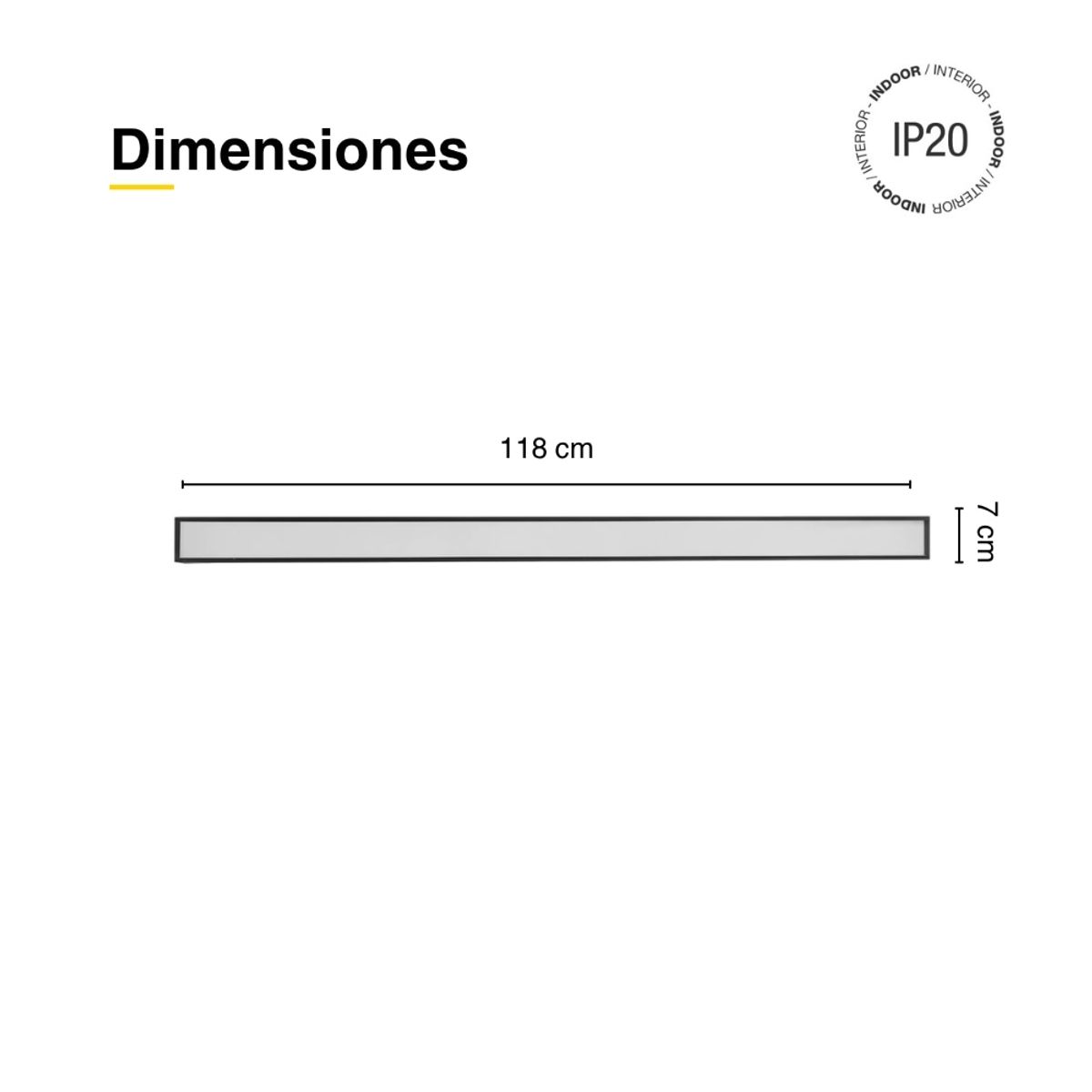 DEMASLED - Luminaria lineal Suspendia LED 38W Negro Blanco Neutro 4000lm 185-265Vac