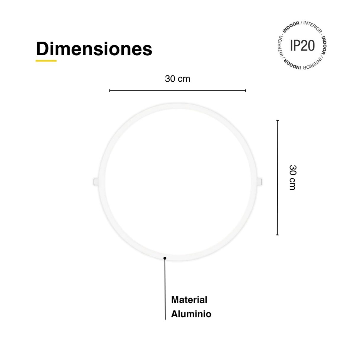 Panel LED Redondo Blanco de 30cm 24W 1800lm Frío de Embutir, marca DEMASLED - Foto 2