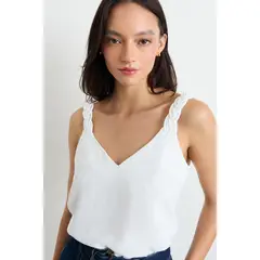 IO - Blusa Lisa Mujer Crudo