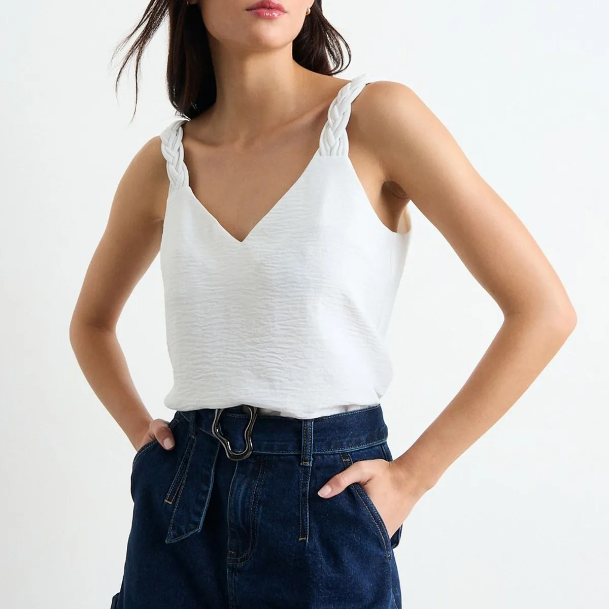 IO - Blusa Lisa Mujer Crudo Io