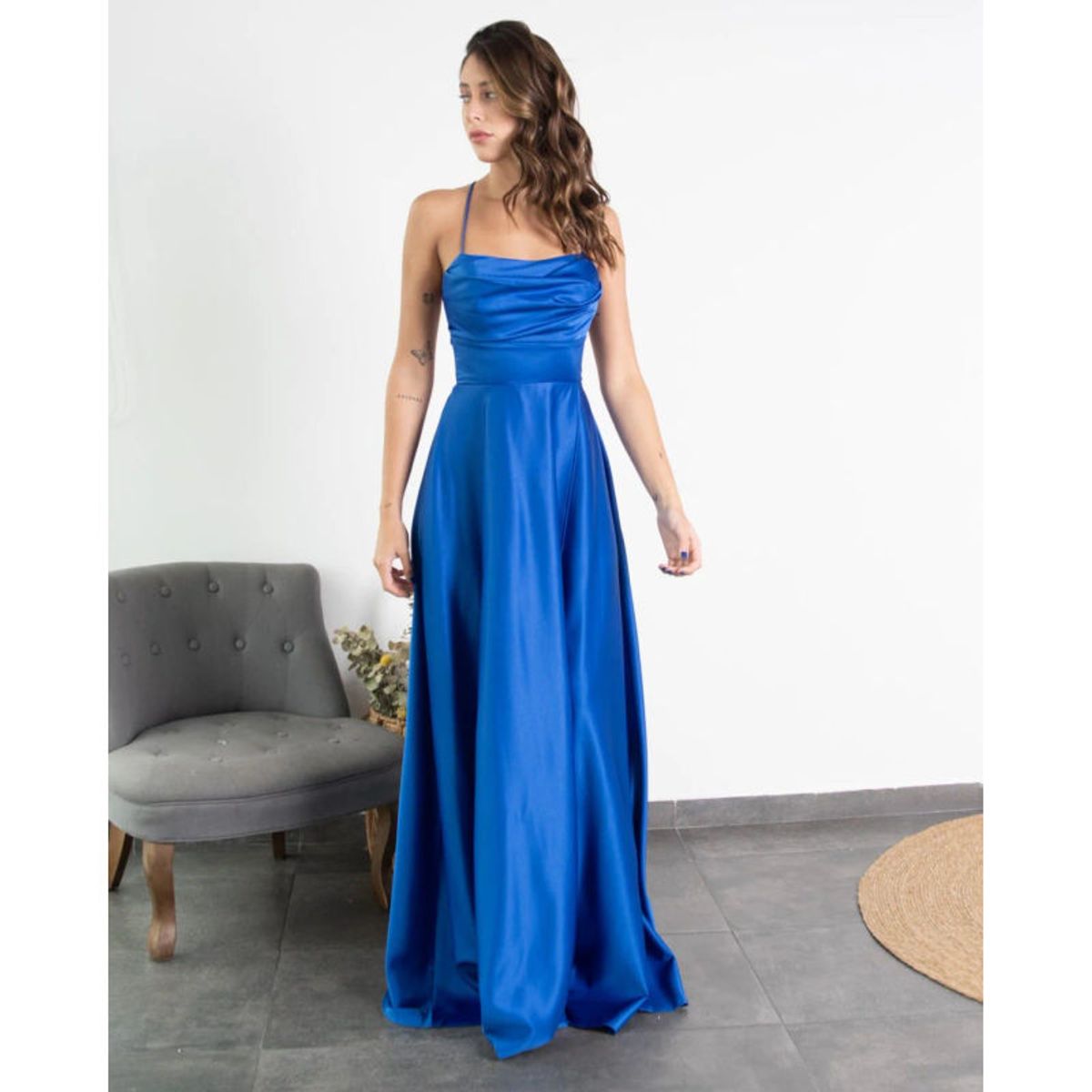 MI PLACARD - Vestido de Fiesta Largo Camila Azul Royal