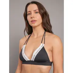 CALVIN KLEIN - Top Bikini Fixed Triangle Negro