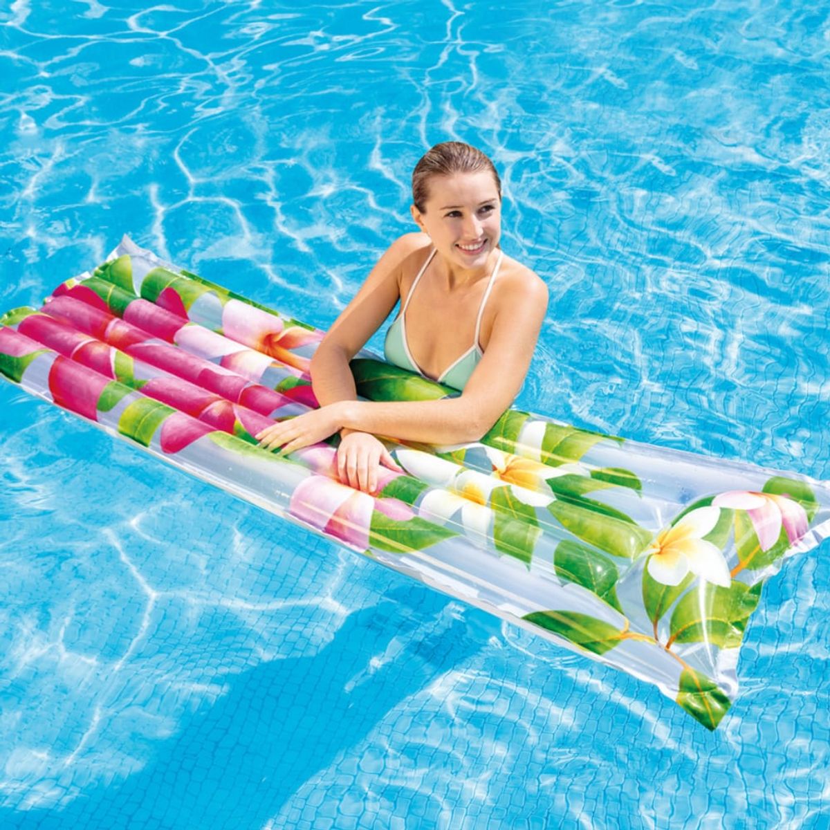 INTEX - Colchoneta Inflable INTEX Tropical Verde