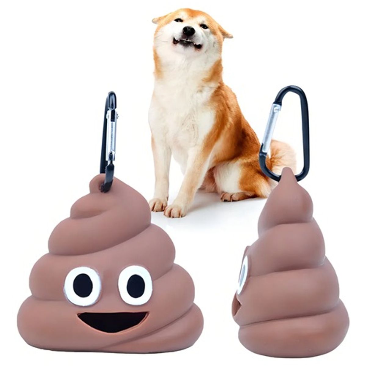 GENERICO - Dispensador De Bolsas Para Fecas Emoji Caca Color Chocolate