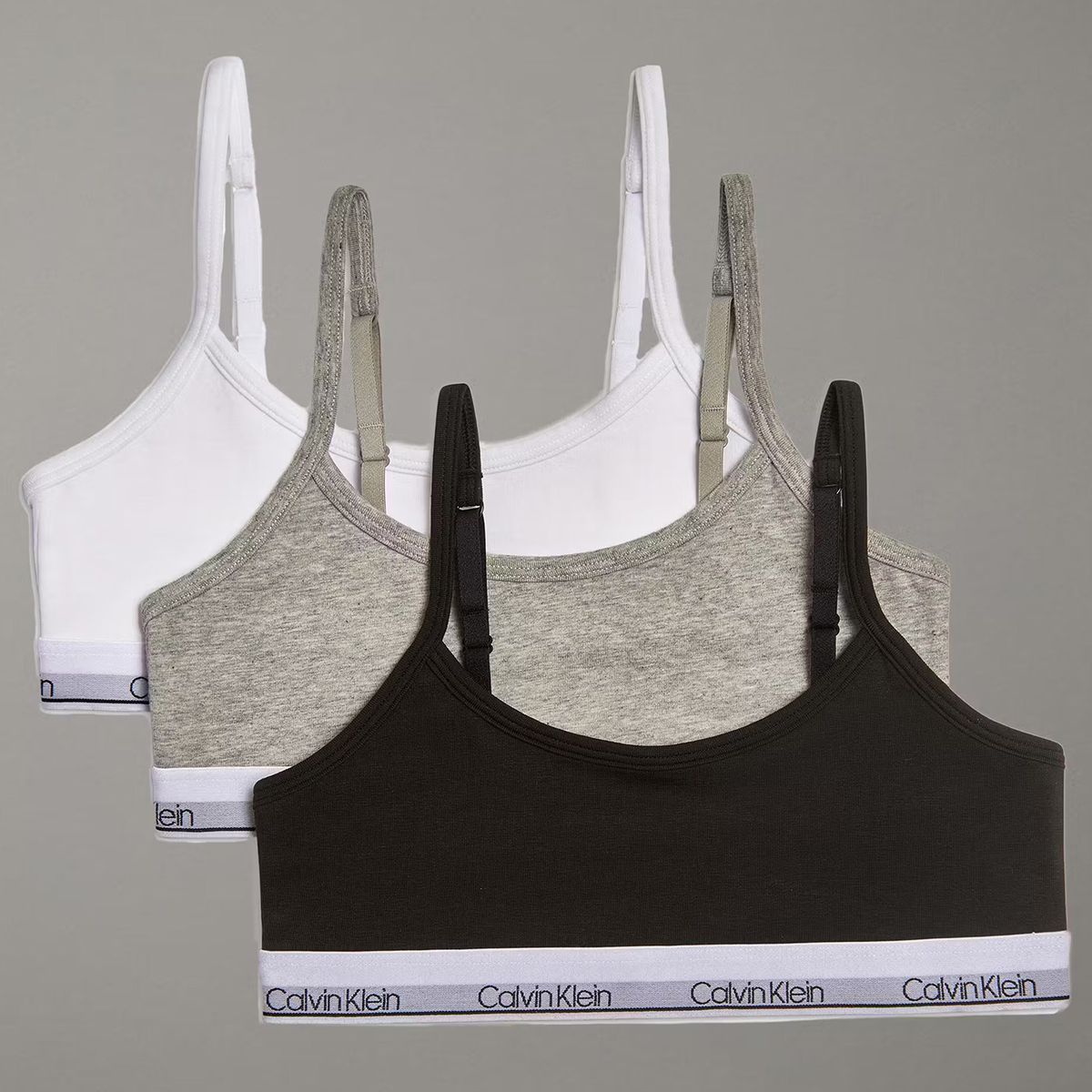 CALVIN KLEIN - Pack 3 Cropped Bralettes para Niña
