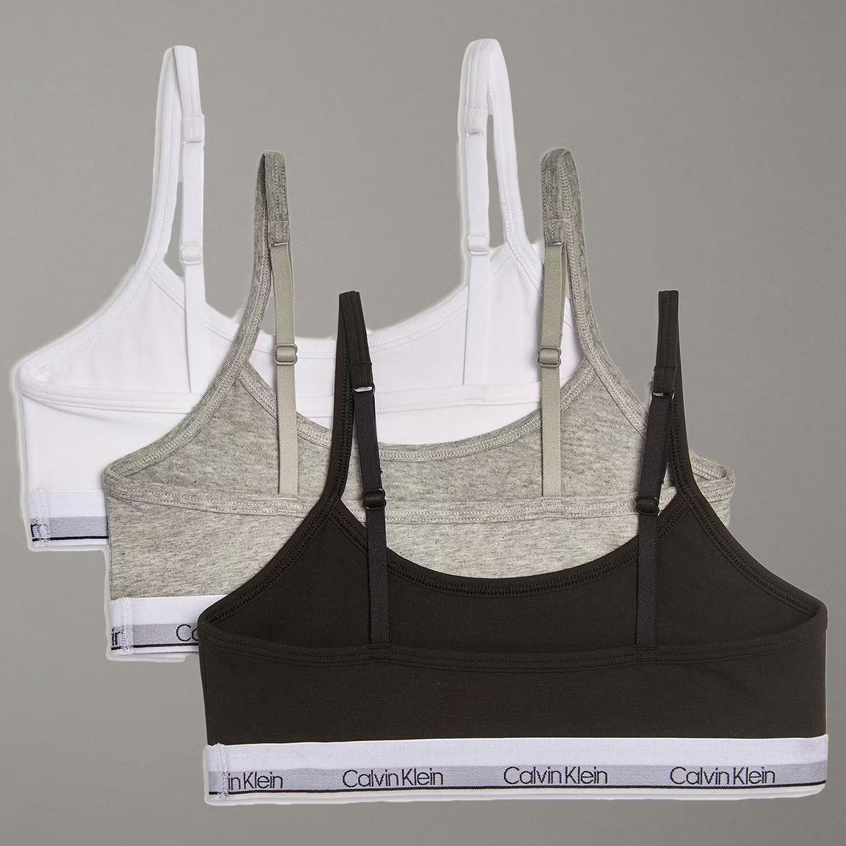 CALVIN KLEIN - Pack 3 Cropped Bralettes para Niña