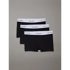 CALVIN KLEIN - Pack 3 Boxérs Trunk Icon Cotton Stretch Negro
