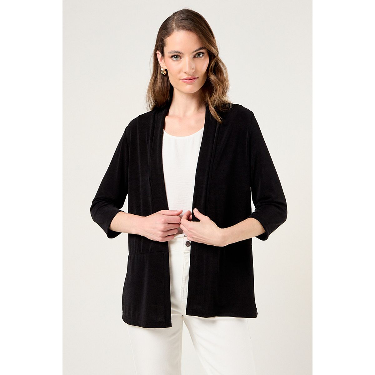 MA GRIFFE - Tapado Semi Brillante Mujer Negro Magriffe