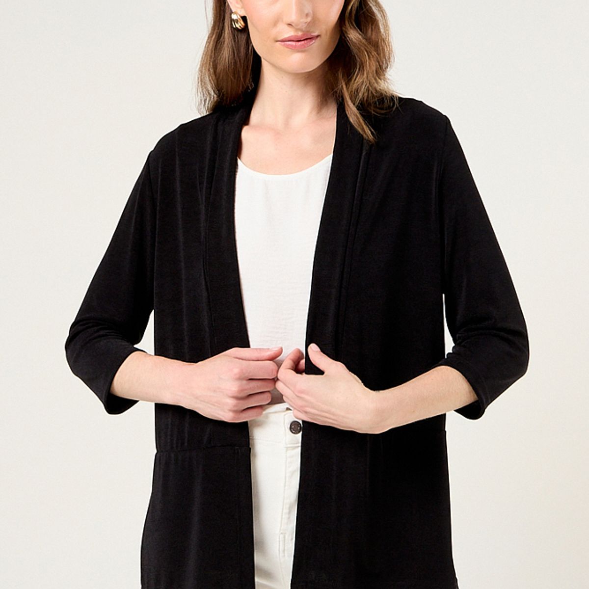 MA GRIFFE - Tapado Semi Brillante Mujer Negro Magriffe