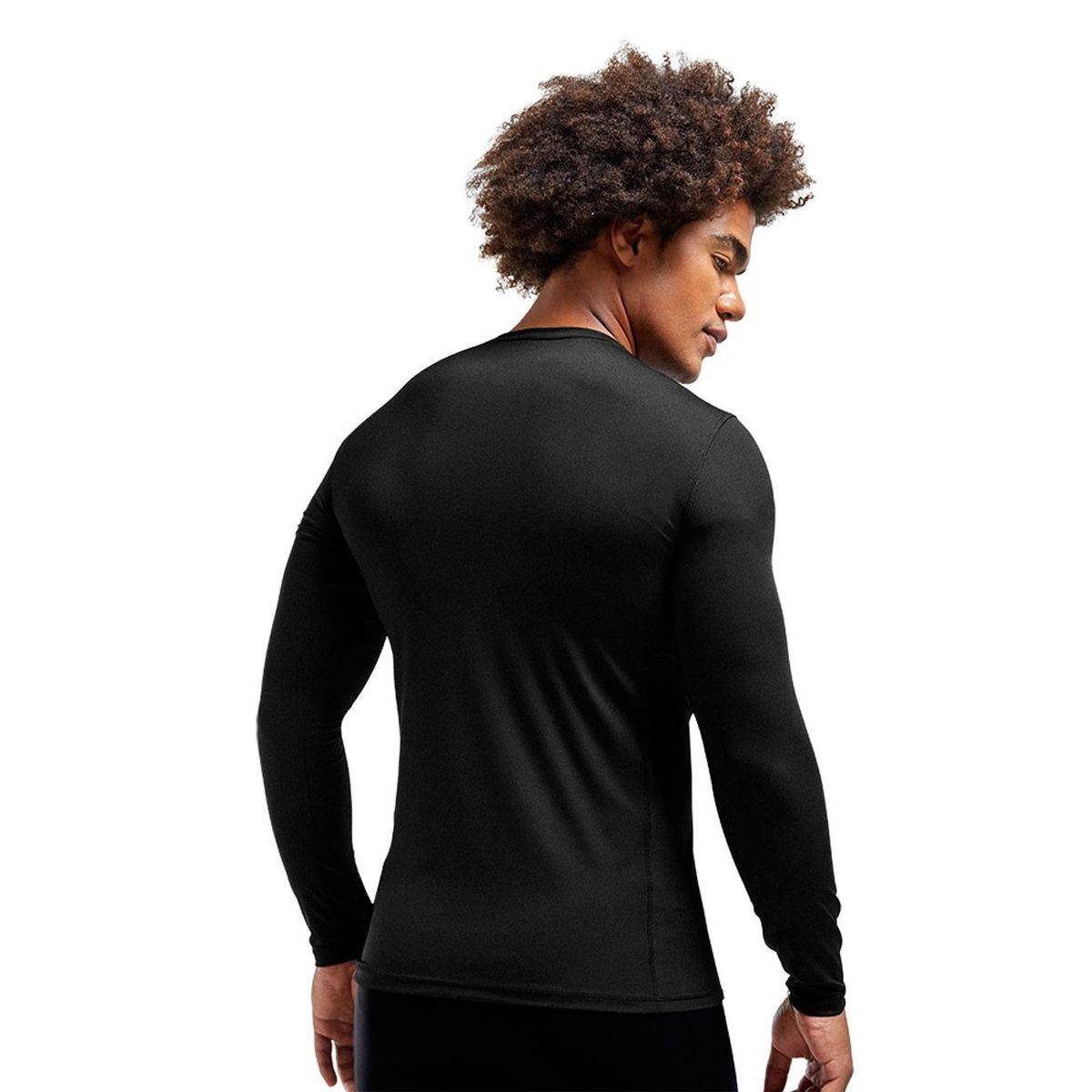 OLYMPIKUS - POLERA MANGA LARGA FLEX COMPRESSION NEGRO HOMBRE