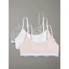 CALVIN KLEIN - Pack 3 Cropped Bralettes para Niña Multicolor