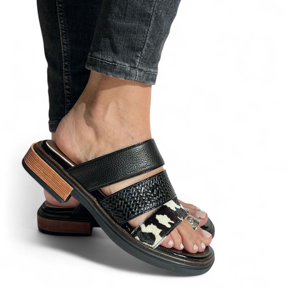 VANESSA GIL - SANDALIA JULY PRINT - Negro - 40