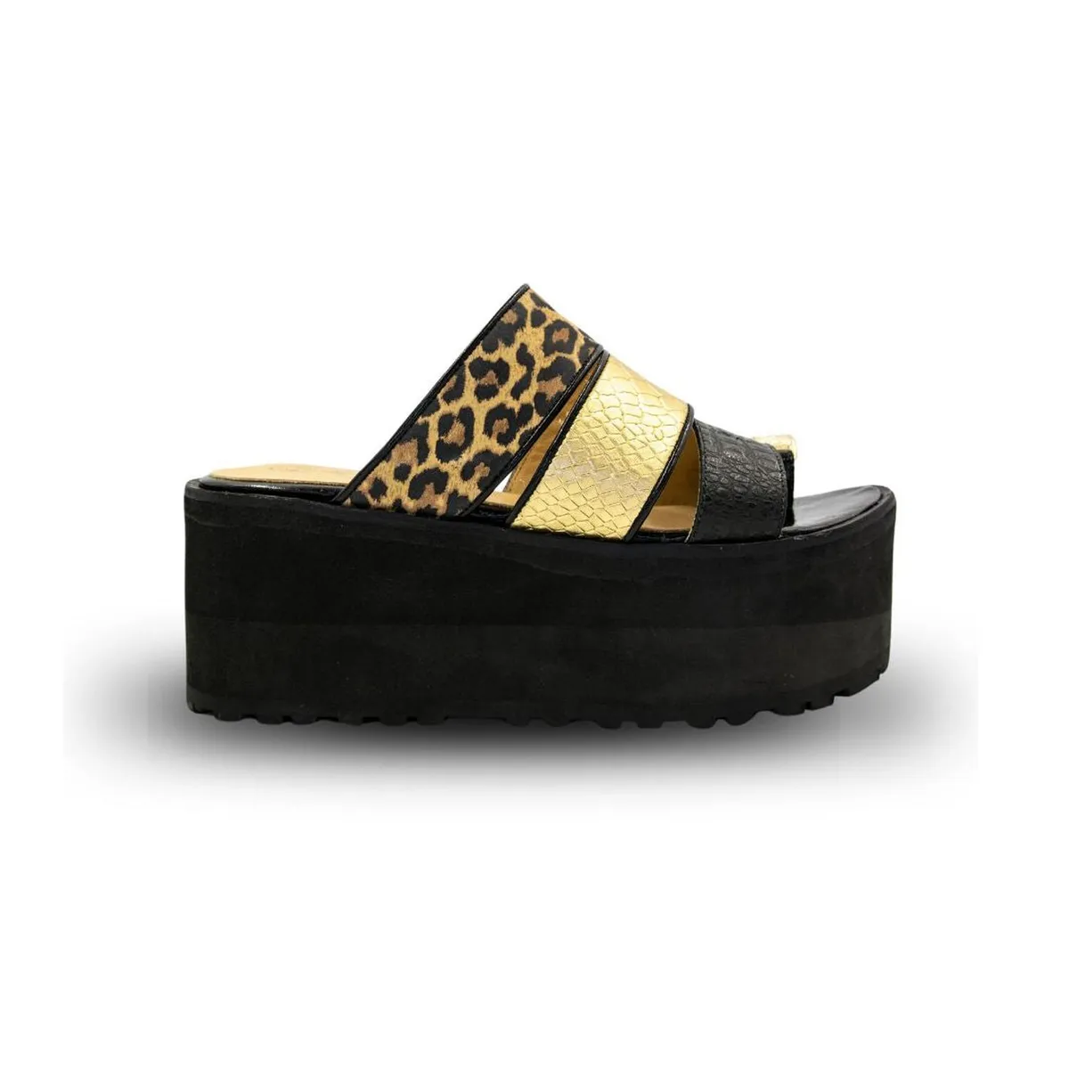 VANESSA GIL - SANDALIA DE CUERO JULIA PRINT - Negro - 40
