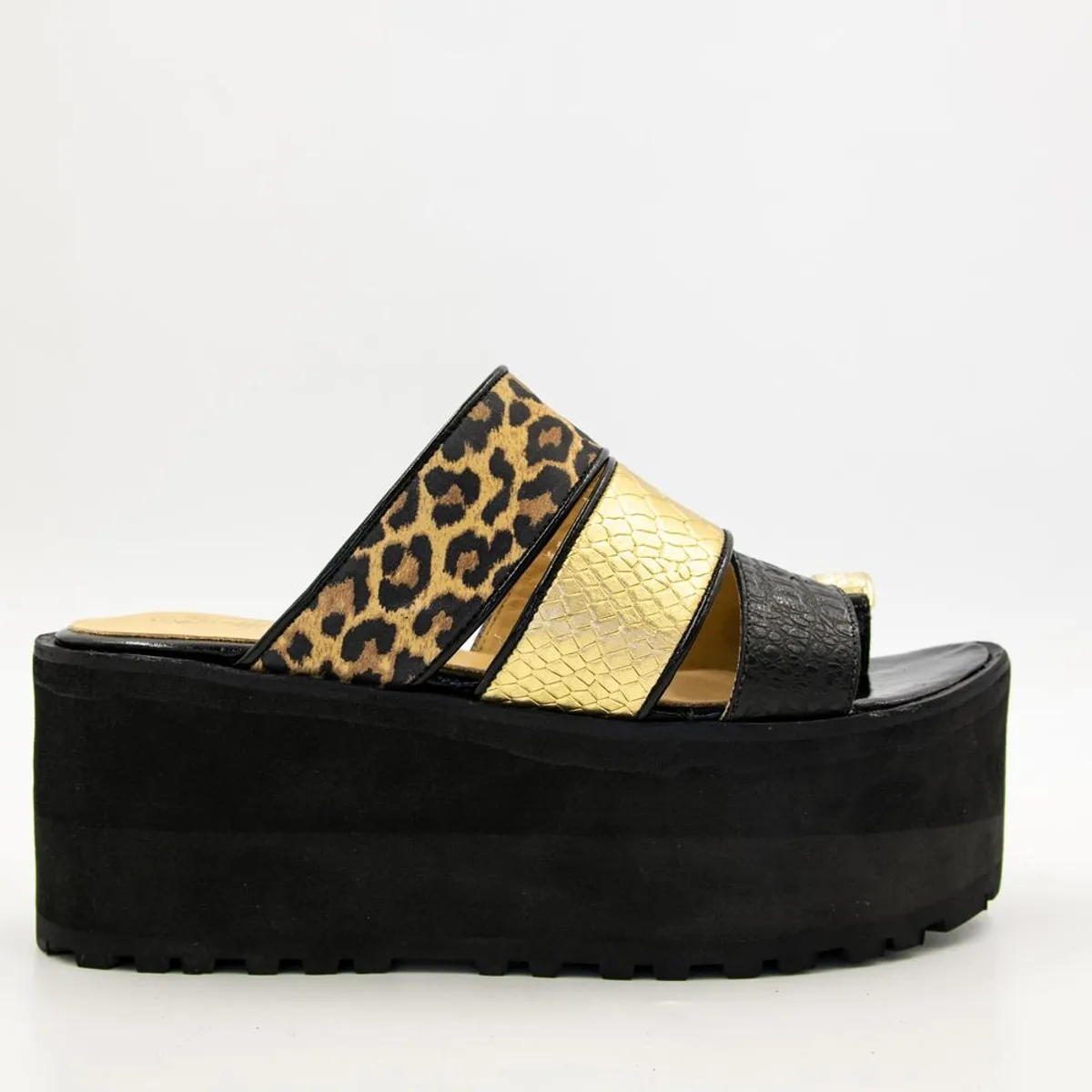 VANESSA GIL - SANDALIA DE CUERO JULIA PRINT - Negro - 40