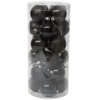 24 Esferas Navideña 8cm Bambalinas Adornos Arbolito Navidad negro