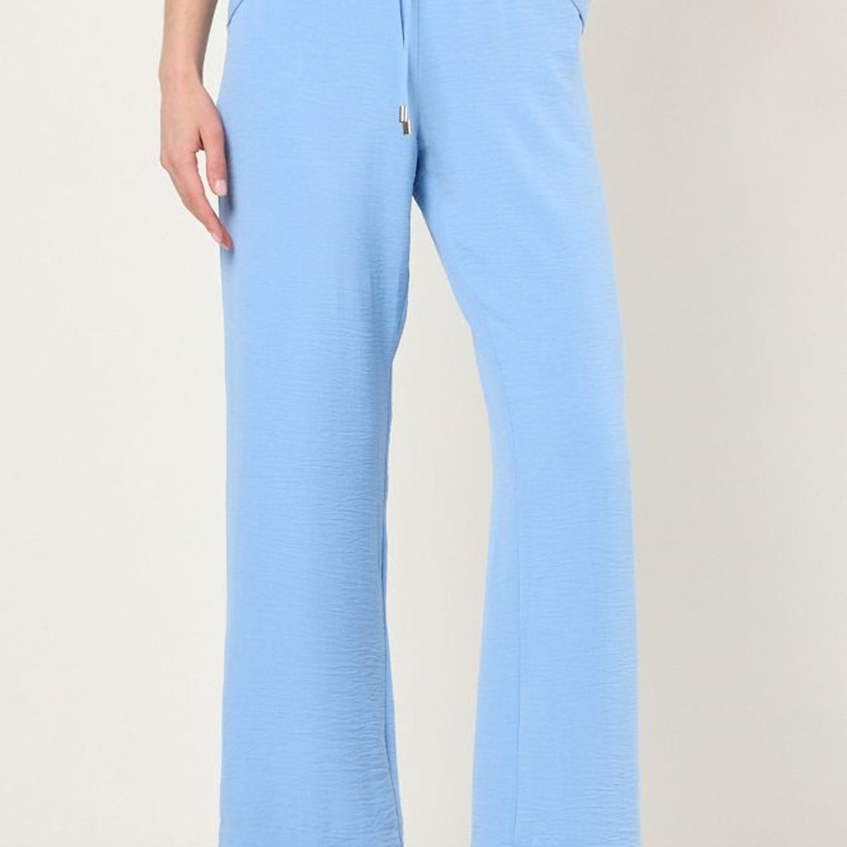 MA GRIFFE - Pantalon Con Elastico Mujer Celeste Magriffe