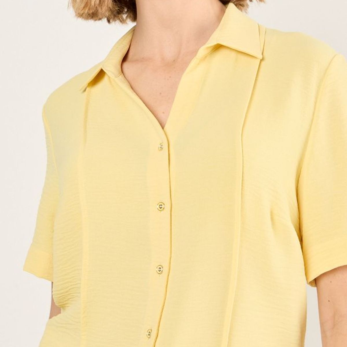 MA GRIFFE - Blusa Camisera Mujer Amarillo Magriffe