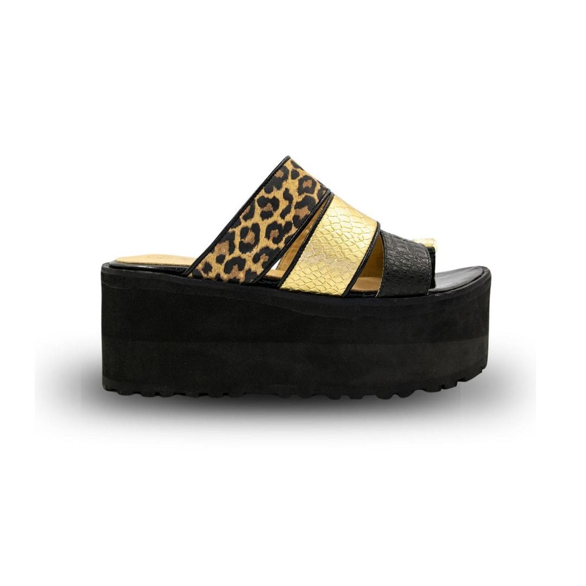 VANESSA GIL - SANDALIA DE CUERO JULIA PRINT - Negro - 40