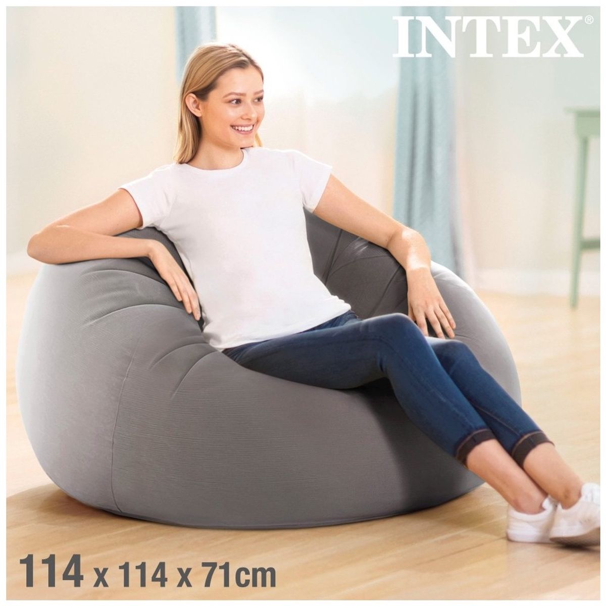 INTEX - Sillón Inflable Tipo Puff INTEX Beanless Bag