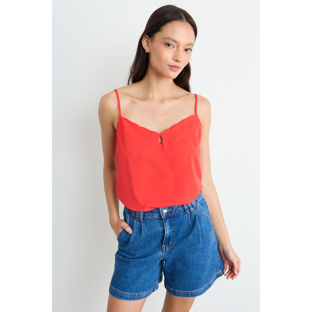 IO - Blusa Lisa Mujer Rojo Io