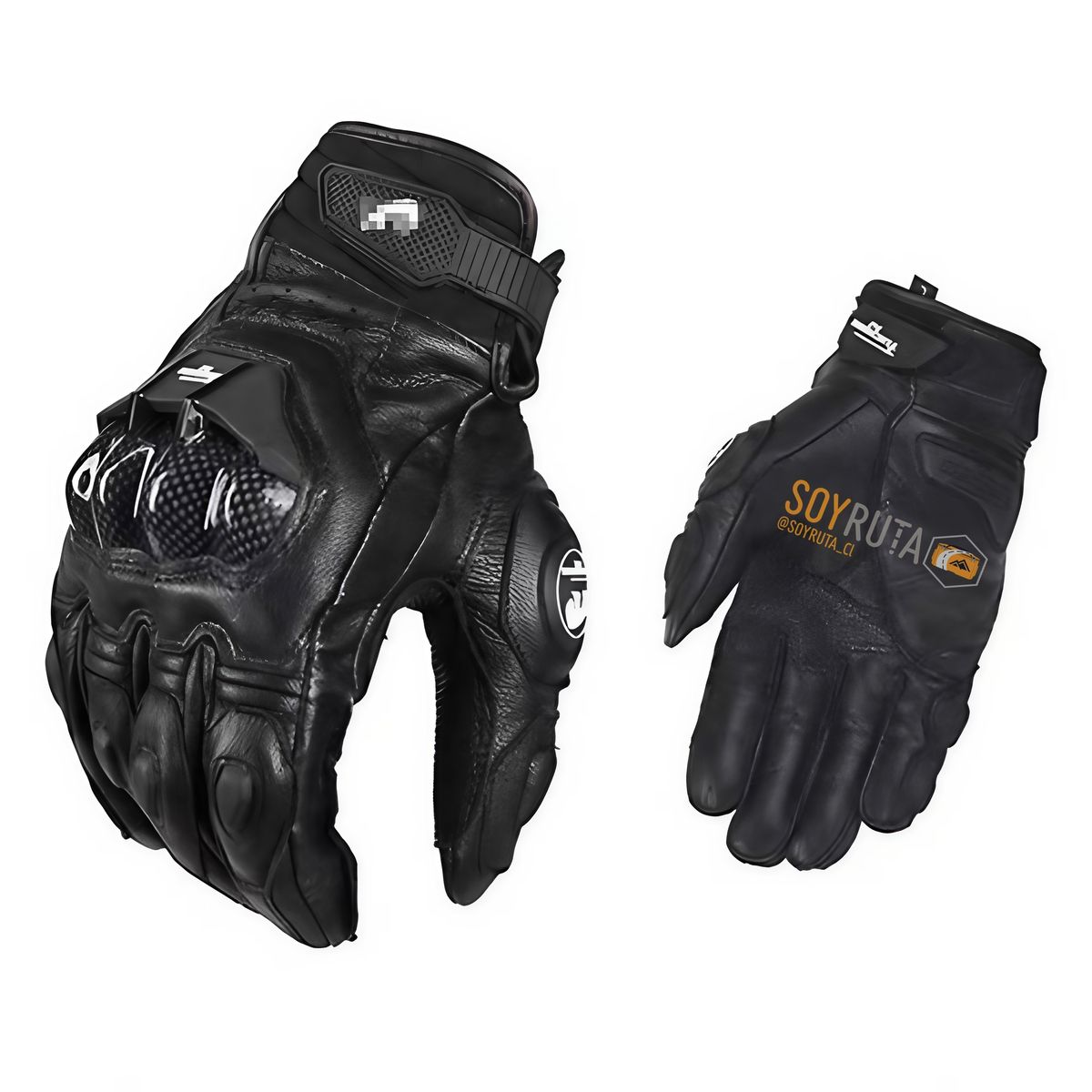 GENERICO - Guantes de moto cuero Furygan Negro L