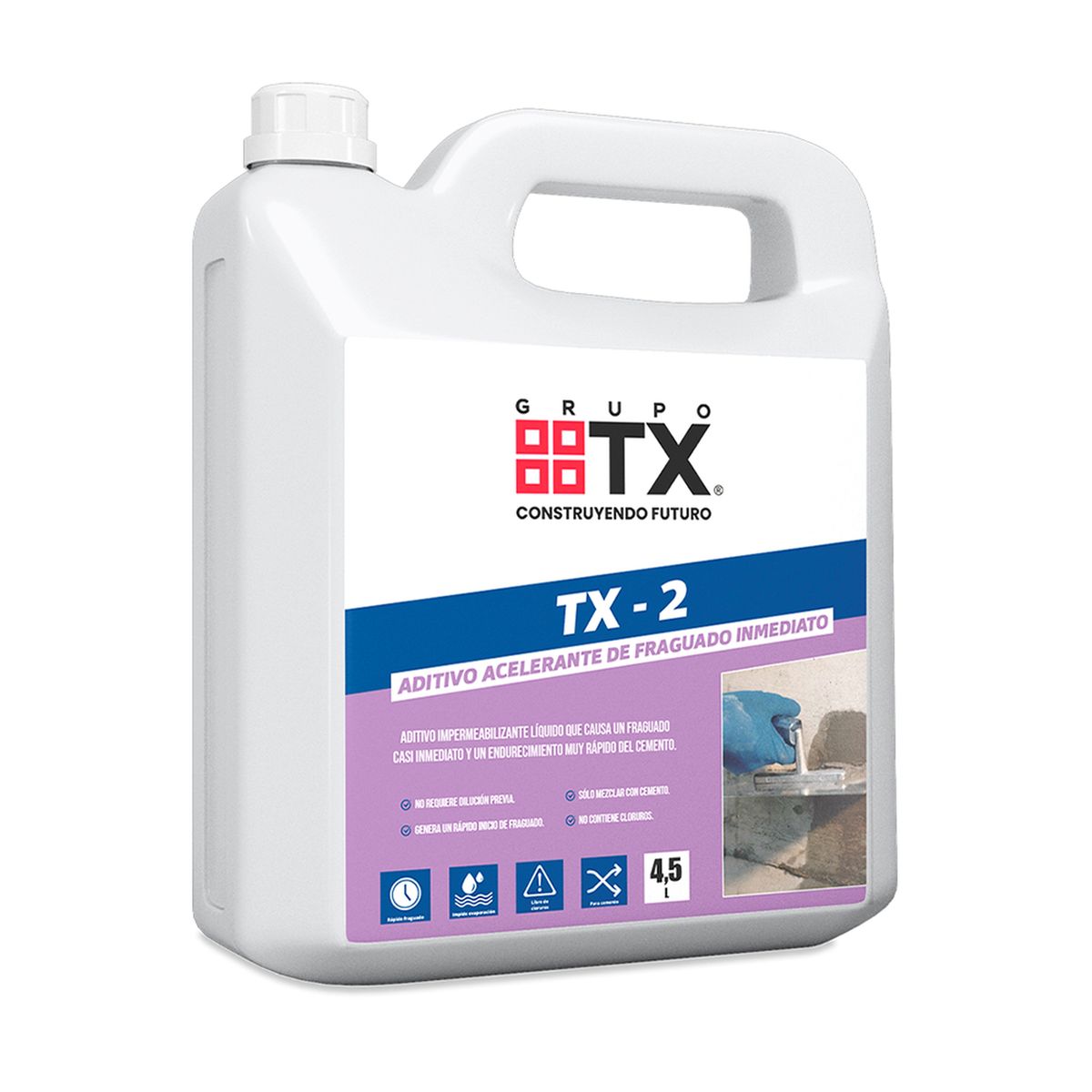 GENERICO - TX 2 - Acelerante de fraguado ultra rápido, Bidón 4,5Lt