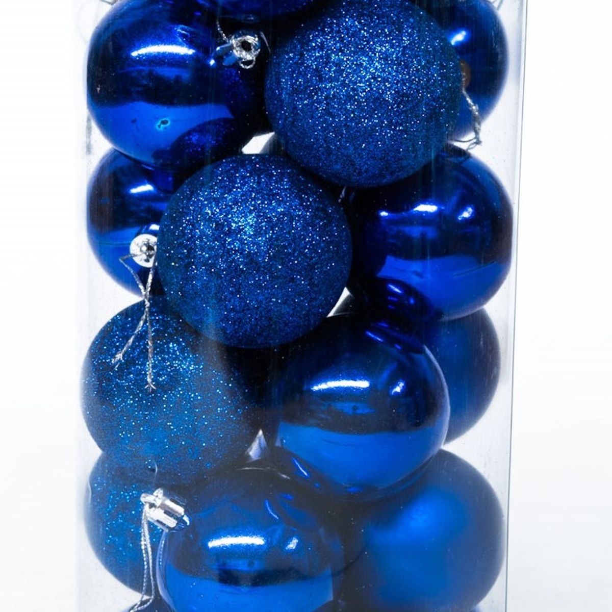 WAKESHOME - 24 Esferas Navideña 6cm Bambalinas Adornos Arbolito Navidad Azul