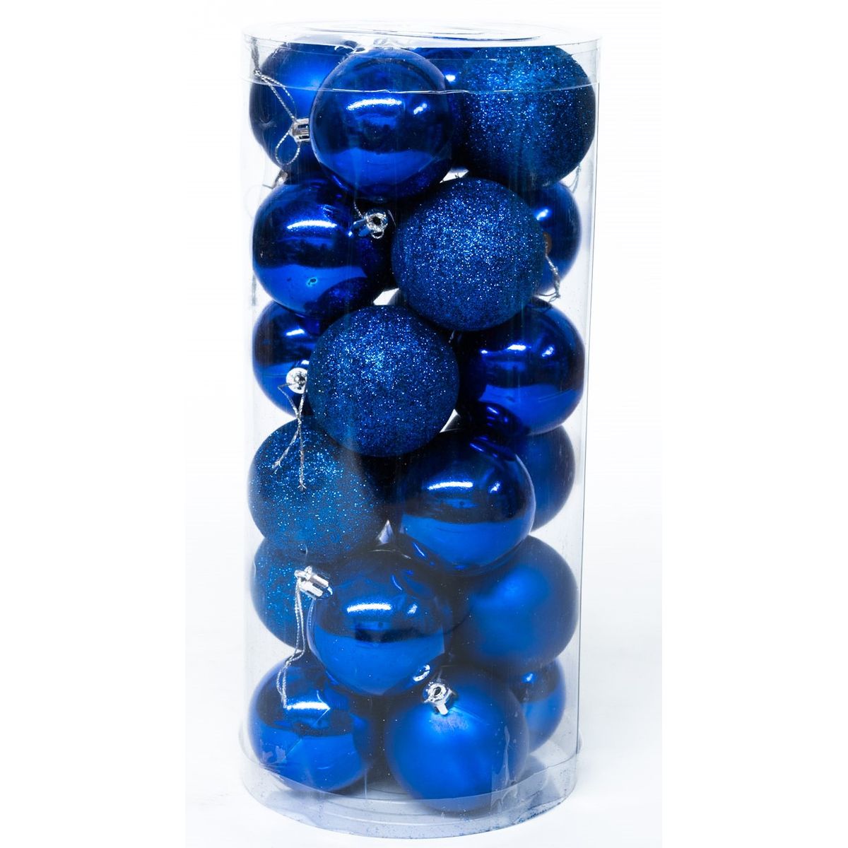 WAKESHOME - 24 Esferas Navideña 6cm Bambalinas Adornos Arbolito Navidad Azul