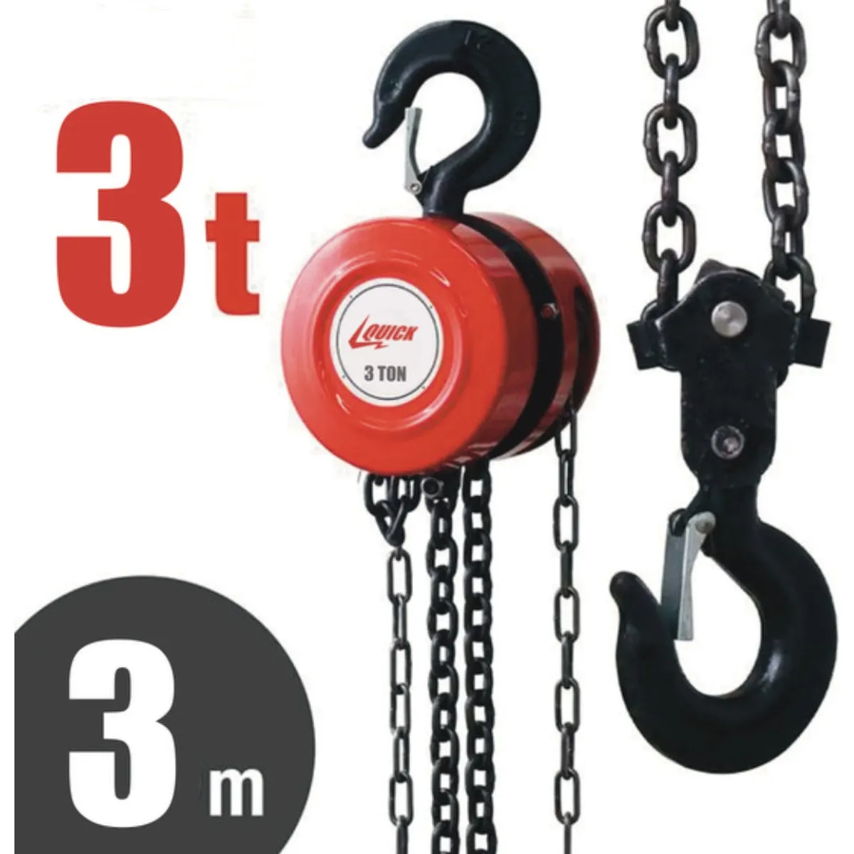 QUICK - Quick Tecle Manual Con Cadena 3 Toneladas X3 Metros