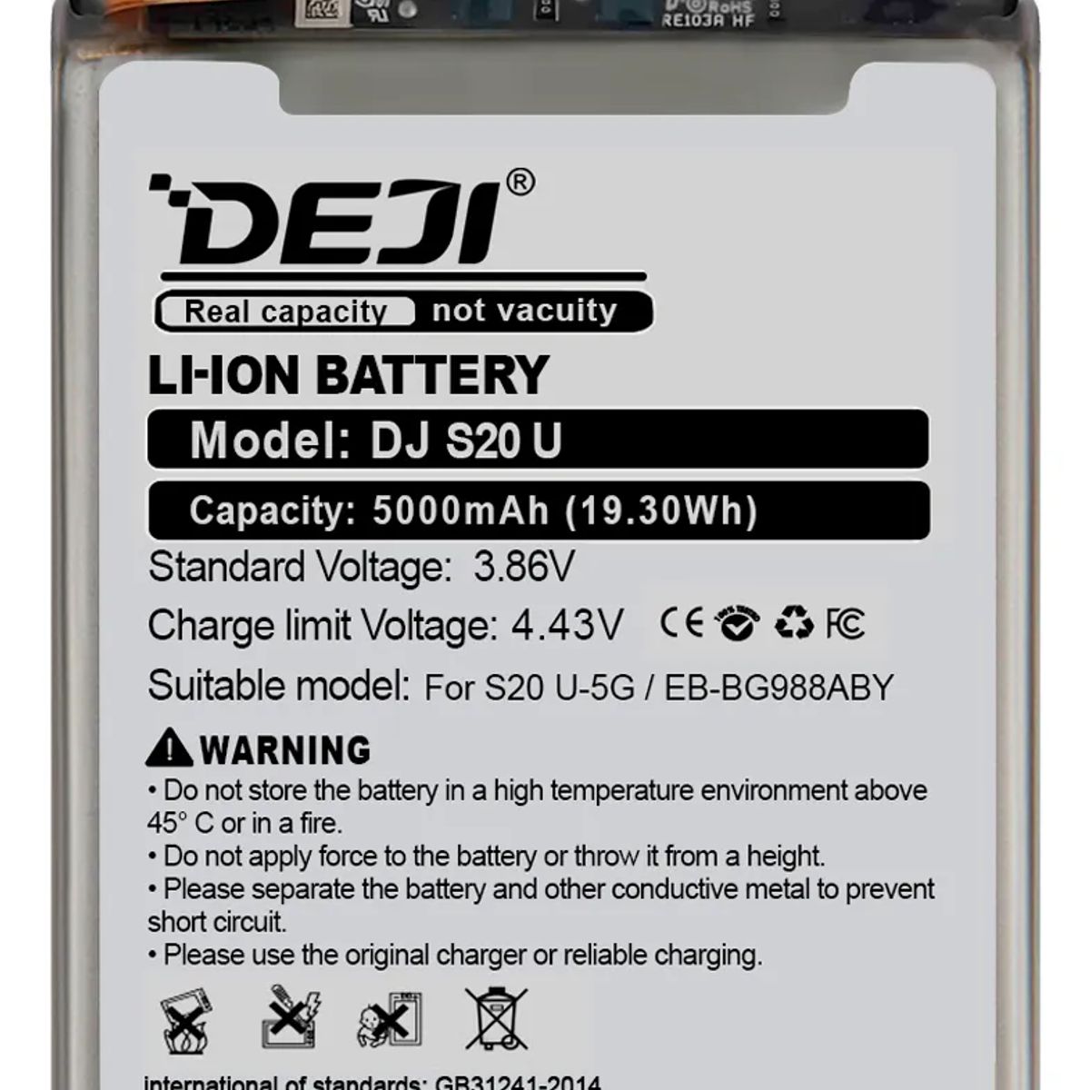 GENERICO - Batería Para Teléfono Samsung Note 20 Ultra Marca Deji