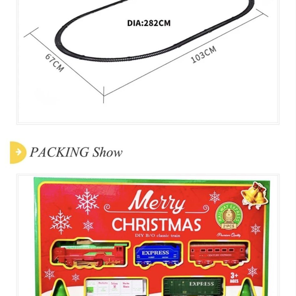 GENERICO - Tren De Navidad Eléctrico 21 Piezas