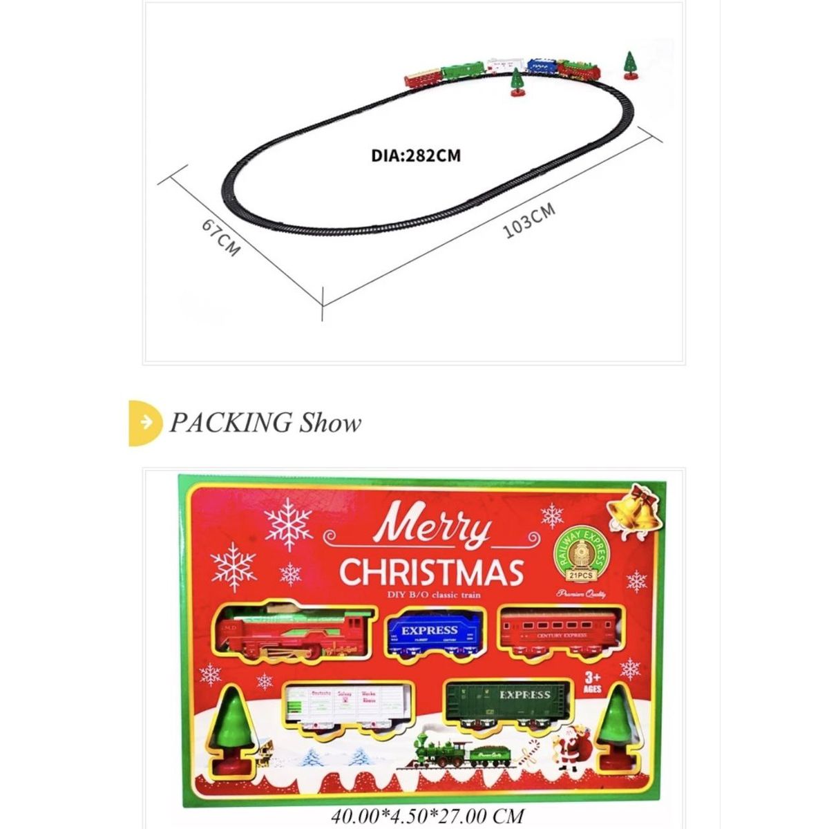 GENERICO - Tren De Navidad Eléctrico 21 Piezas