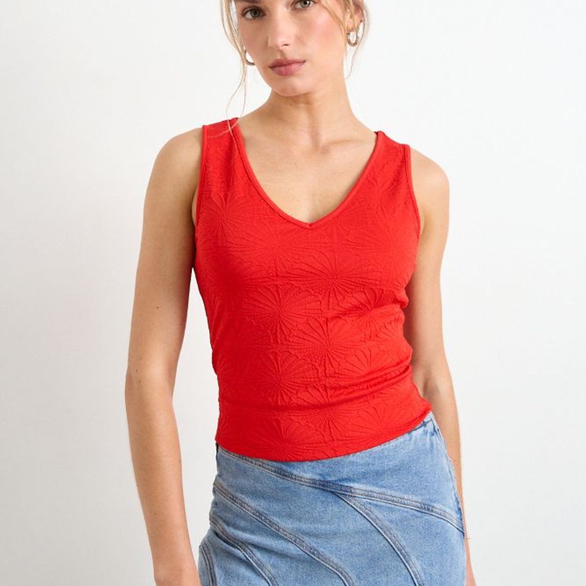 IO - Polera Lisa Mujer Rojo Io