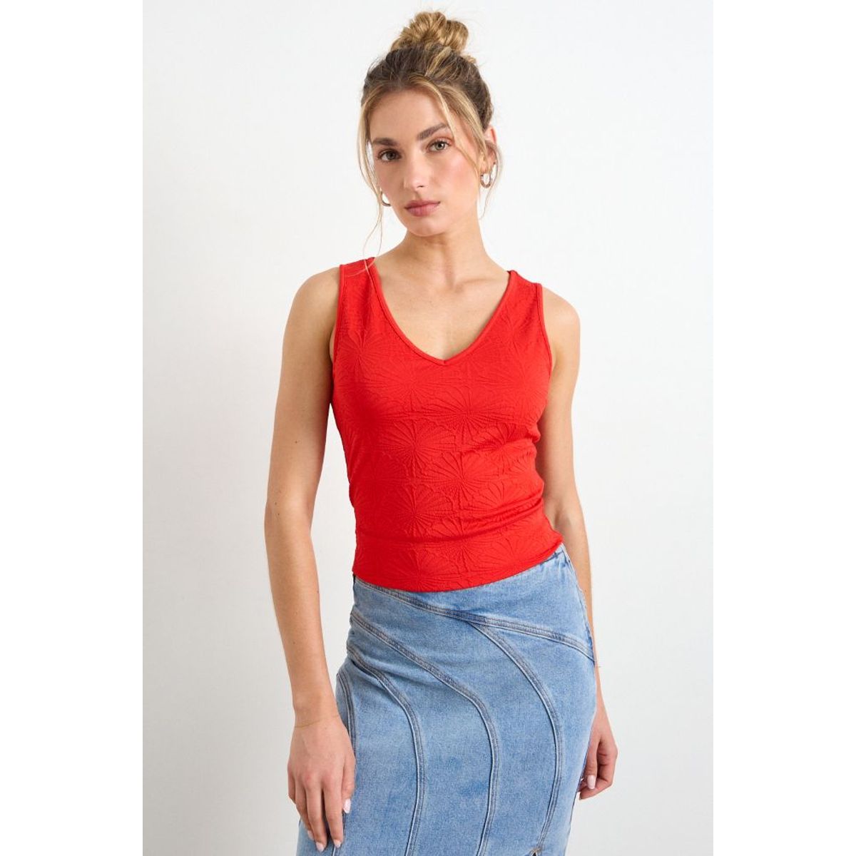 IO - Polera Lisa Mujer Rojo Io