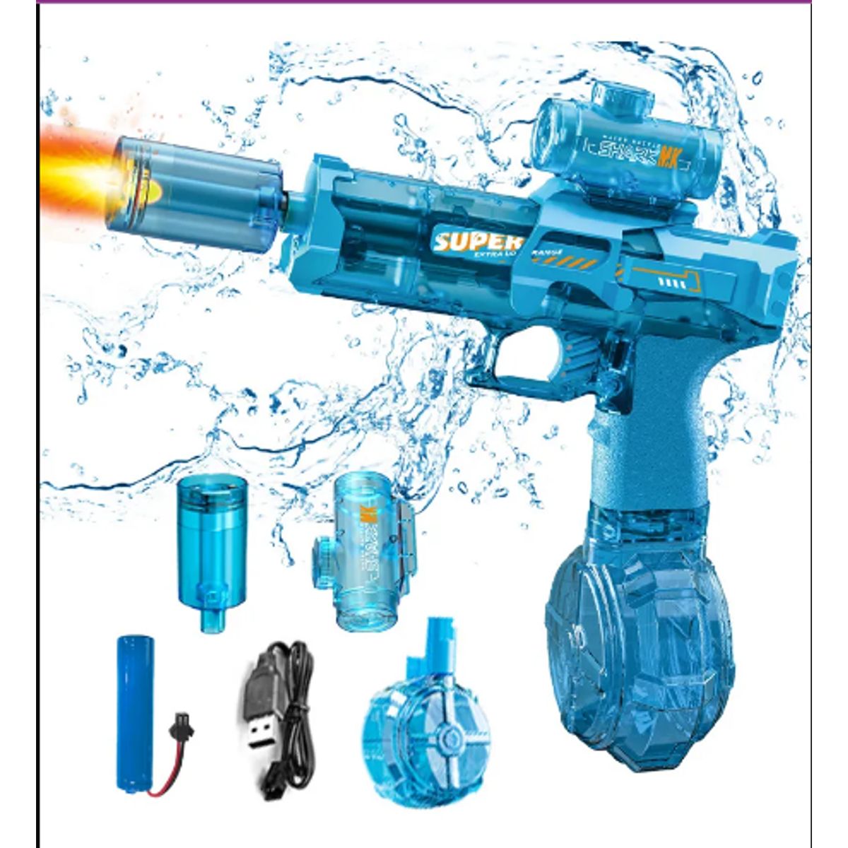 GENERICO - Pistola Eléctrica De Agua Juguete Luz Led Ice Rat