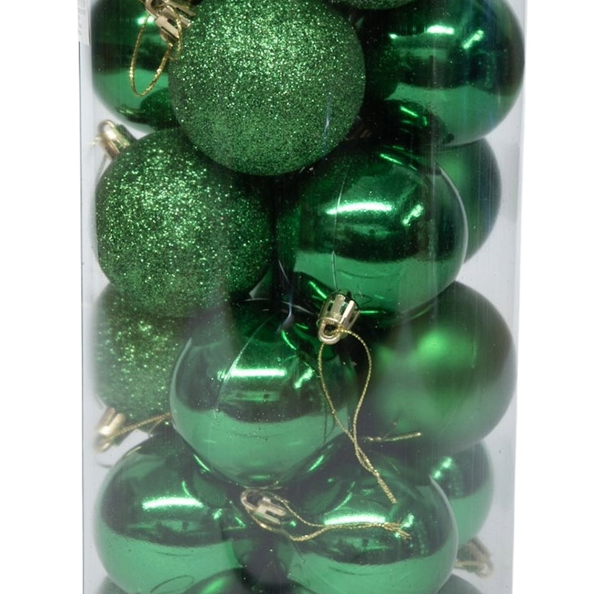 WAKESHOME - 24 Esferas Navideña 6cm Bambalinas Adornos Arbolito Navidad Verde